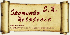 Spomenko Milojičić vizit kartica